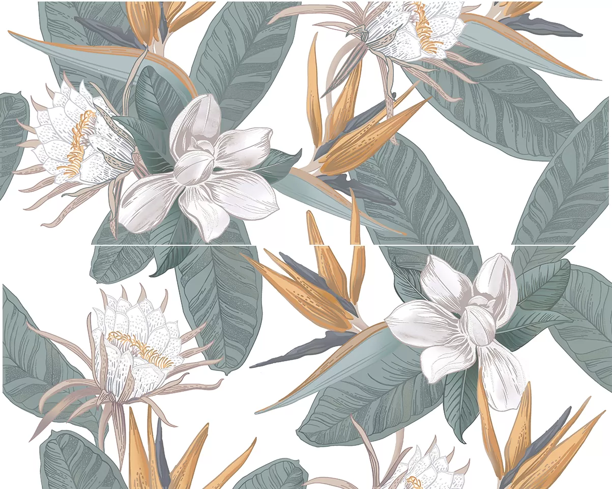 Плитка Панно Calacatta Ivori Strelitzia 50,5*40,2