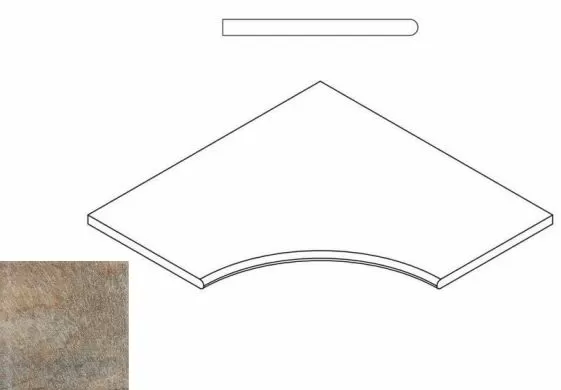 Керамогранит 620090000259 EMERALD BORDO ANGOLARE ROUND 30 60x60