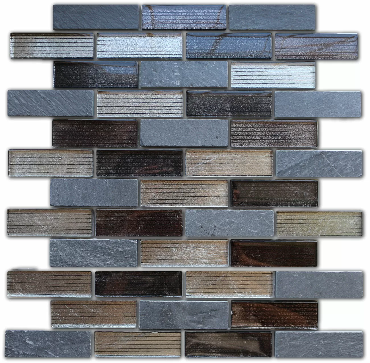 Мозаика Naturelle Alcantara Nero 23x73 30.5х30.5