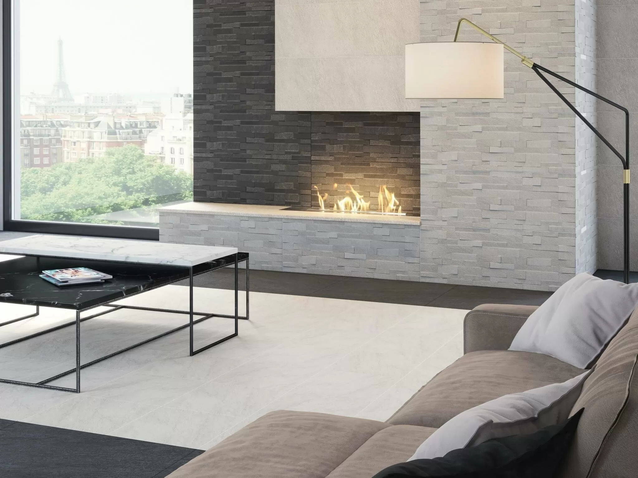 Керамогранит SG144/003T Бордюр Гренель серый светлый мозаичный 46,8x9,8x0,9