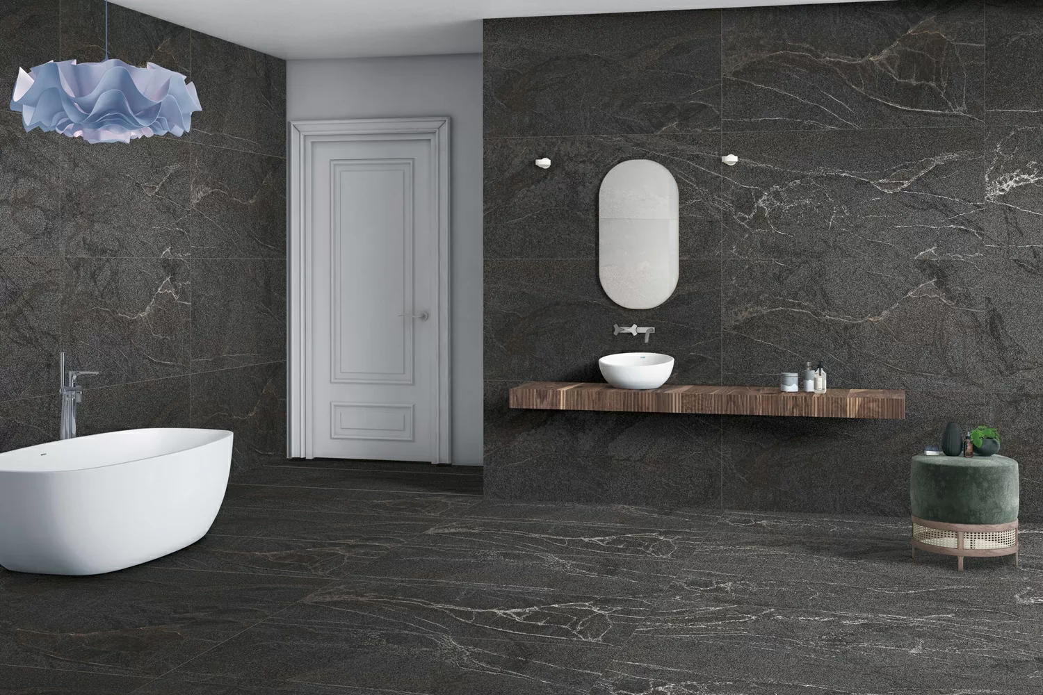 Керамогранит Alexandria Nero Sugar Carving 60x120