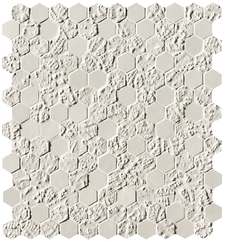 Мозаика fOYW Bloom White Print Esagono Mosaico 29,5x32,5