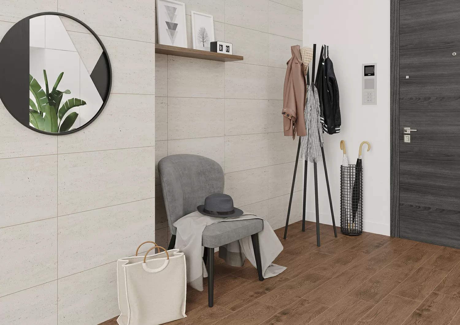 Керамогранит C-FF4M052D Finwood белый 18.5x59.8