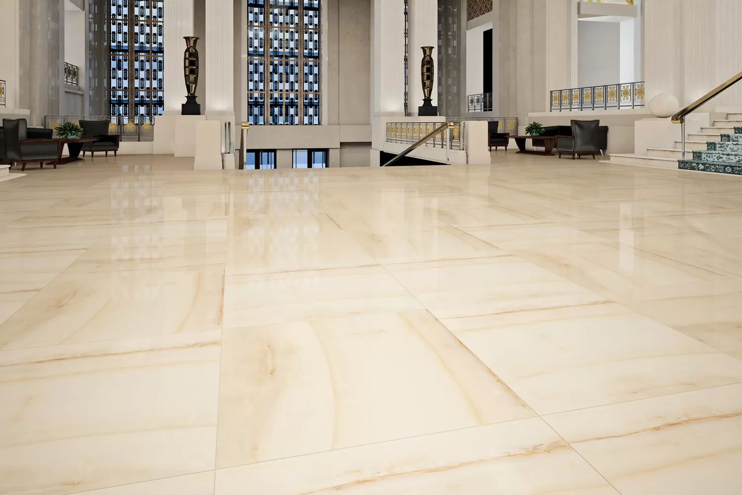 Керамогранит Opal Bone Rektifiye Parlak Nano 60x120