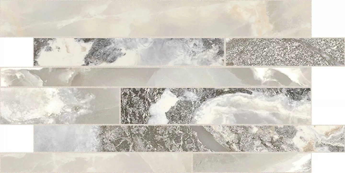 Мозаика 767774 Onyx&More White Blend Satin Modulo Listello SF 30x60