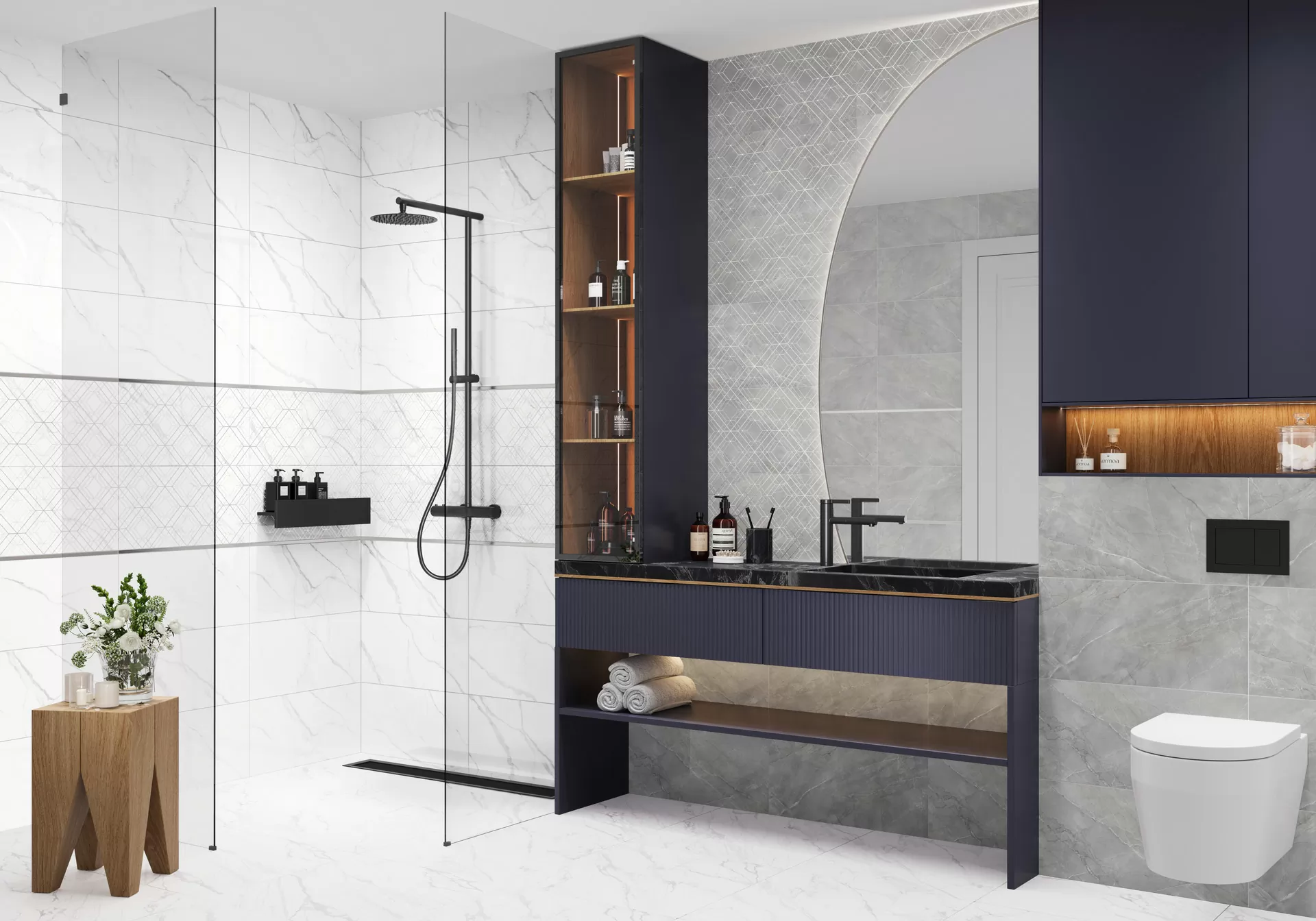 Плитка DW36LMM25 Lims Dark Rhomb Декор 300x600x9