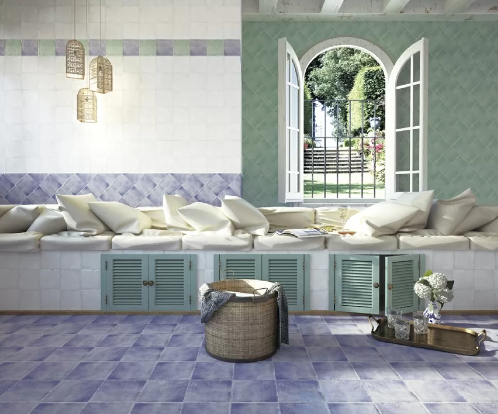 Плитка Moldura Patine Blanco Brillo 4x15