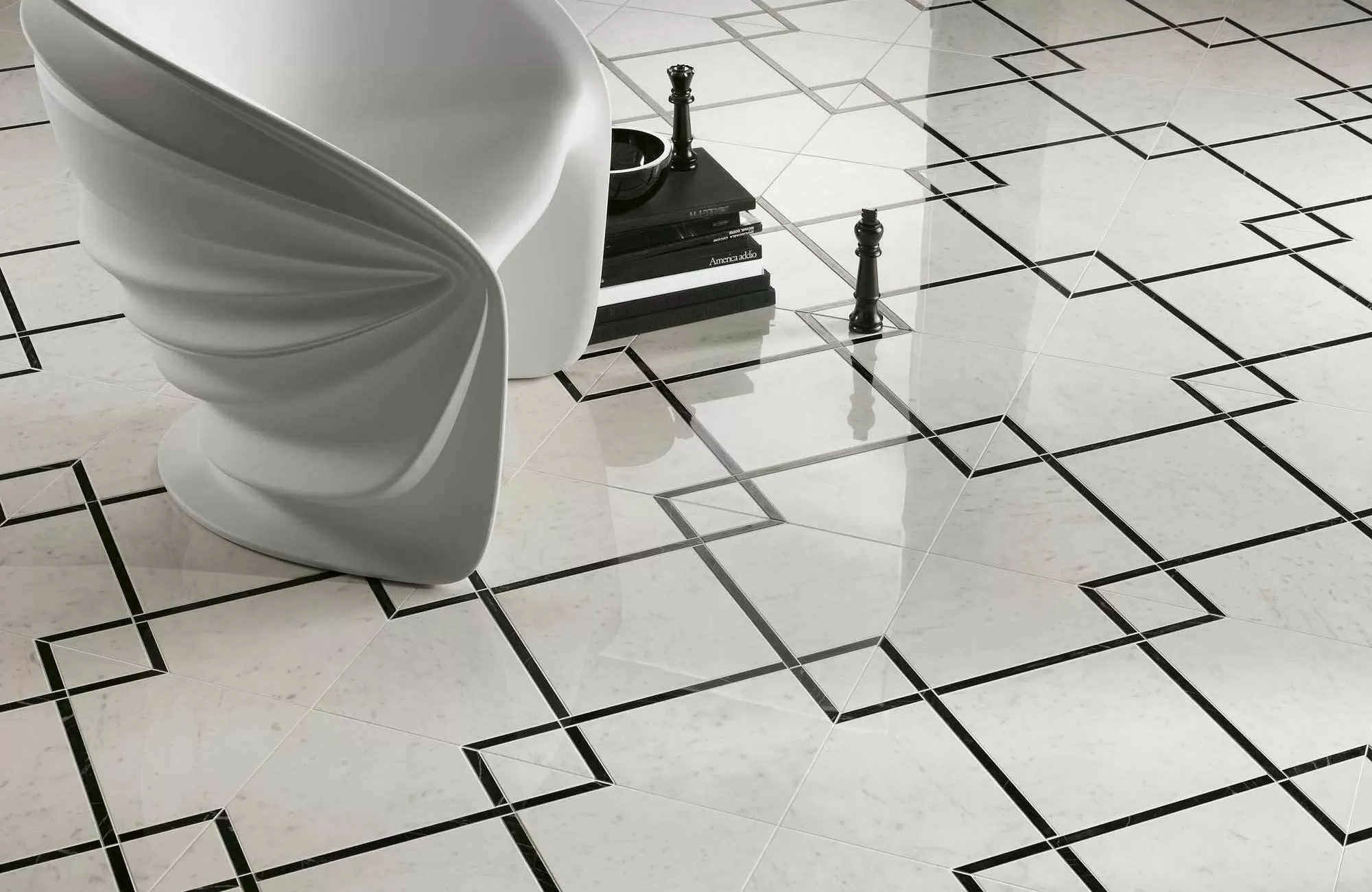 Плитка fNHR Roma Diamond Carrara Brillante 25x75