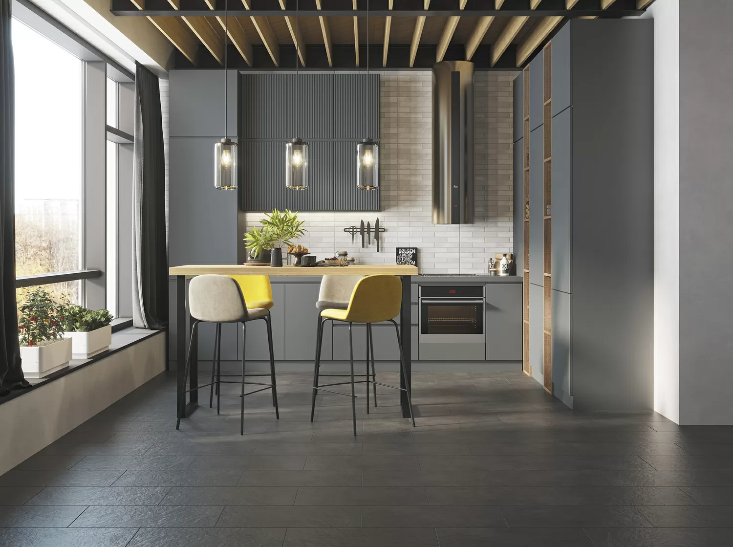 Керамогранит C-SF4L402D Slate темно-серый 29,7x59,8