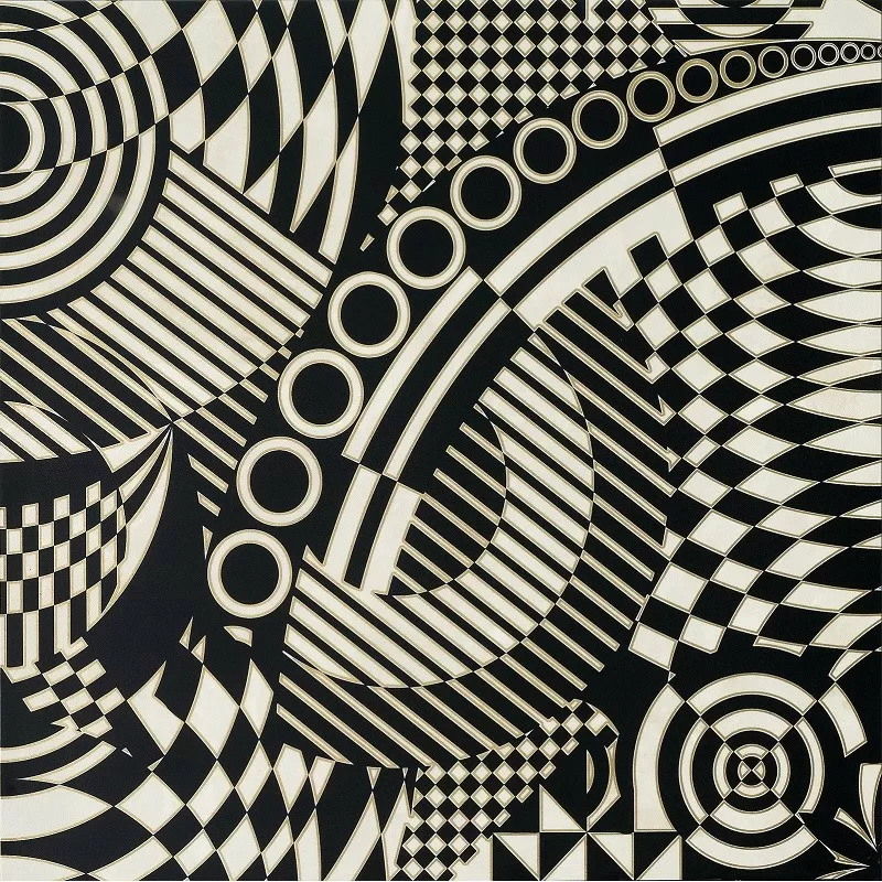 Керамогранит 0262767 Optical Bianco/Nero (mix 2 soggetti) 78x78