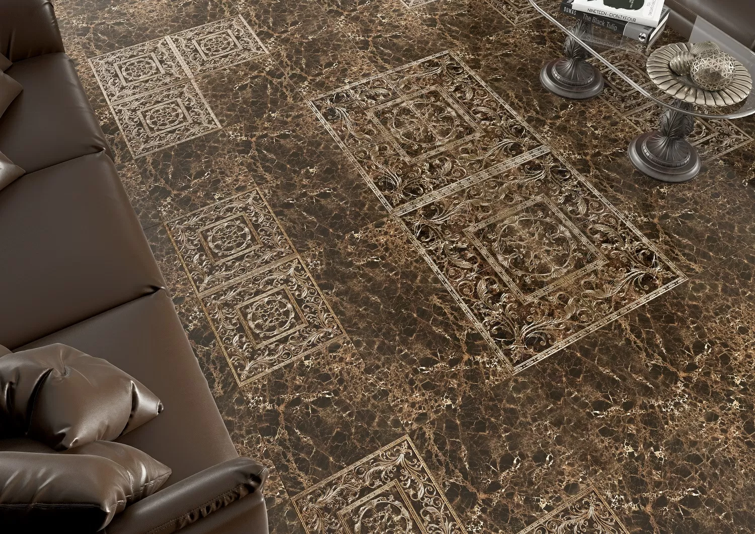 Керамогранит Bohemia brown decor PG 01 45х45