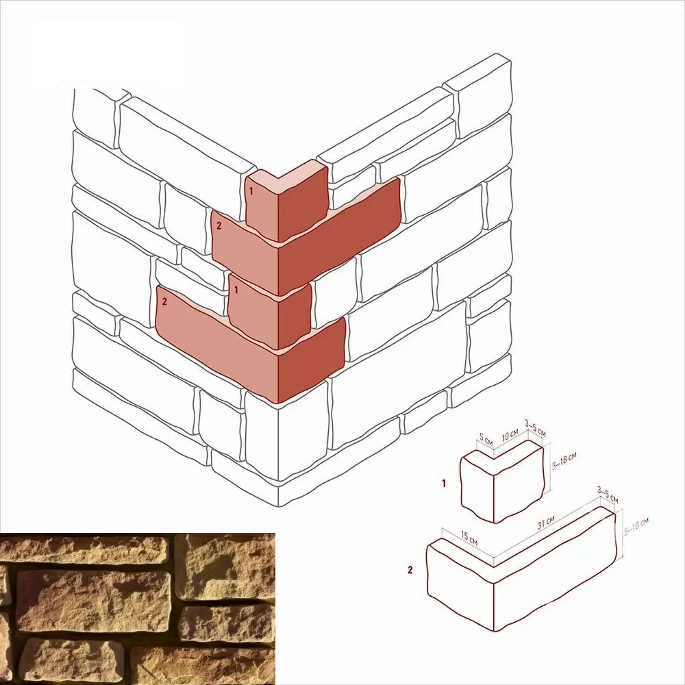 Искусственный камень 500-65 Данвеган угол 6-10x15-31.5 x 5-18