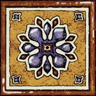 Керамогранит Котто сине-терракотовый Вставка 6х6