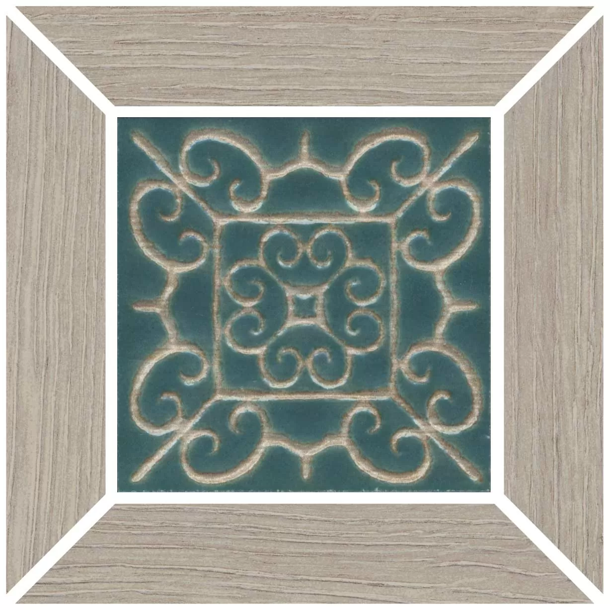 Керамогранит ID152 Вставка Тровазо наборный серый матовый 13x13x0,9