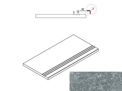 Керамогранит 620090000620 Бортик Дженезис Силвер грип Х2 30х60