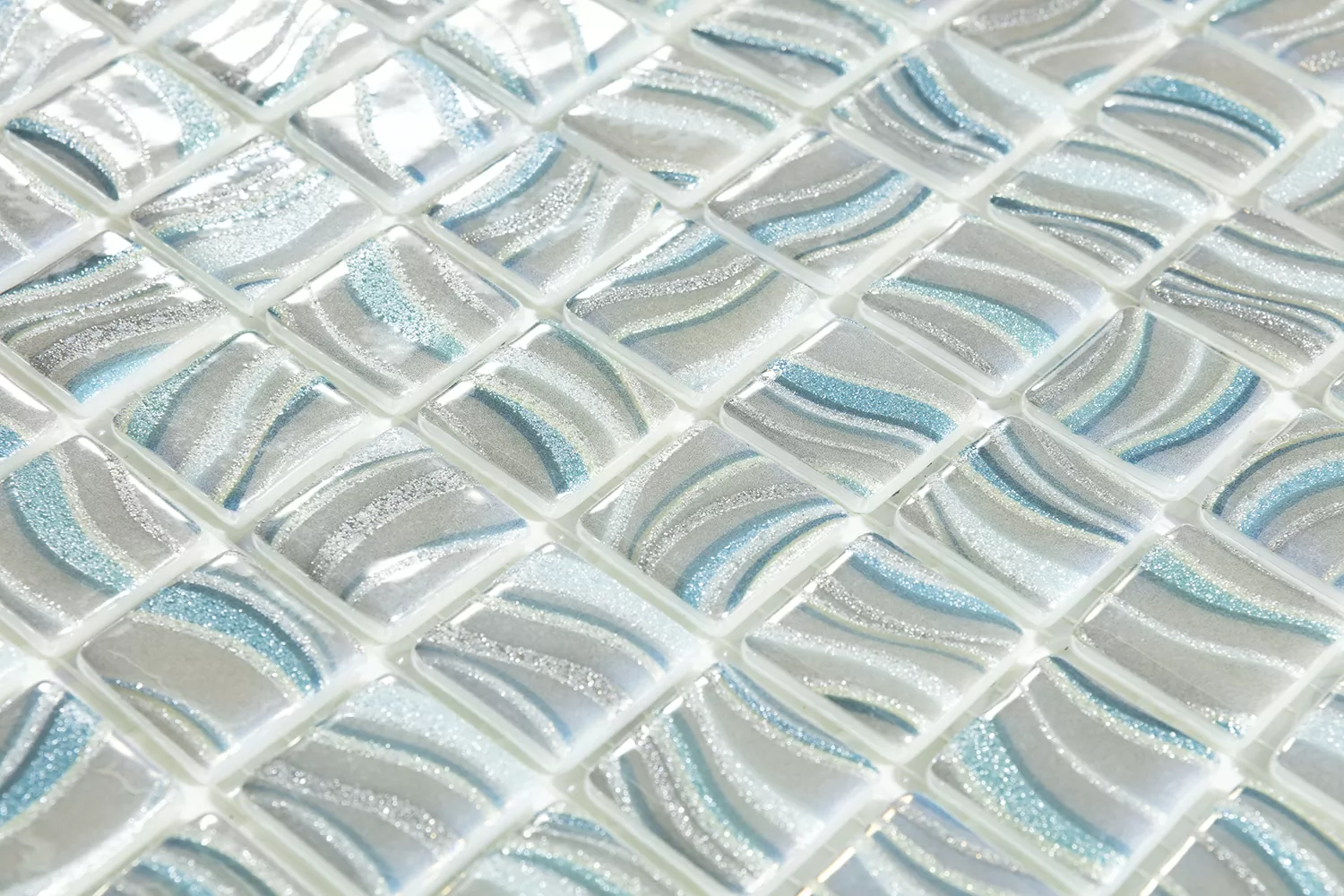 Мозаика Glitter Blue 7800 (на сетке) 25x25 31,7x31,7