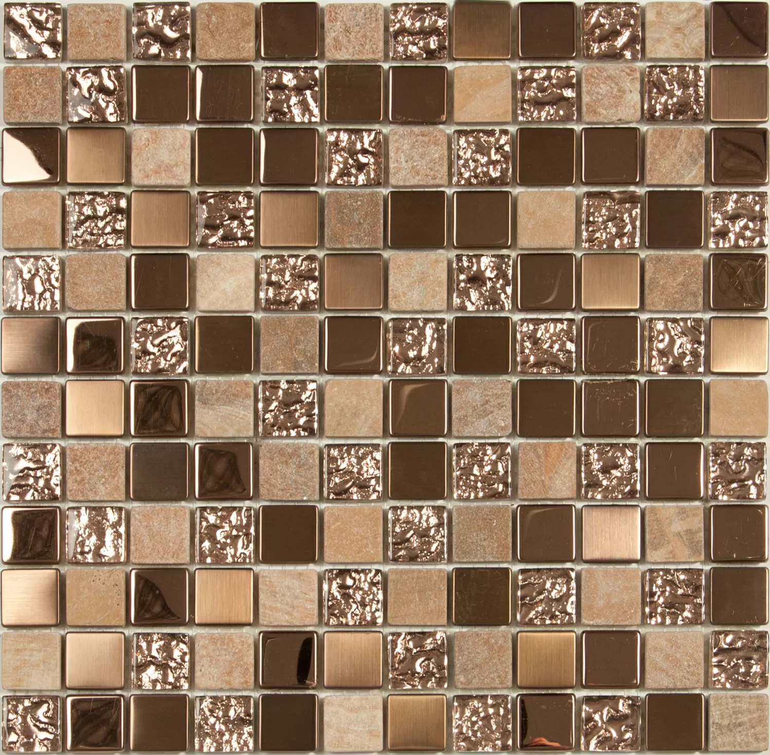Мозаика S-816 стекло камень метал (23x23x8) 298*298