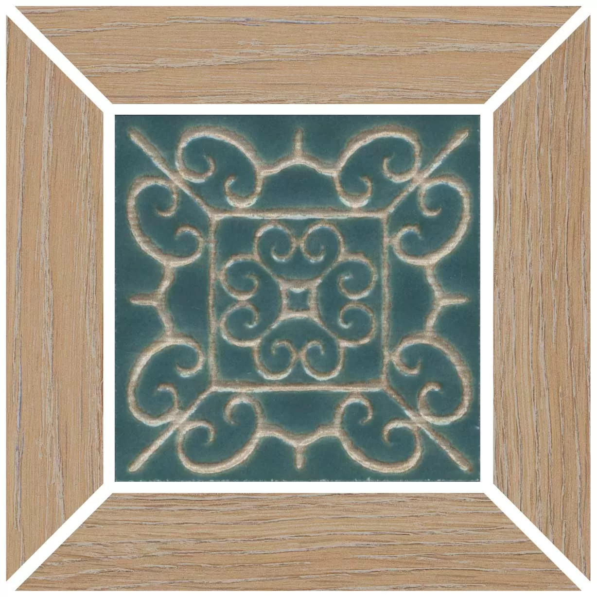 Керамогранит ID153 Вставка Тровазо наборный бежевый матовый 13x13x0,9