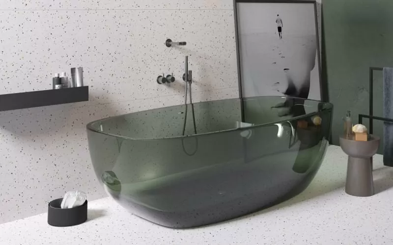 Керамогранит K-340/MR/p01 Плинтус Vetro Белый 76x600x9