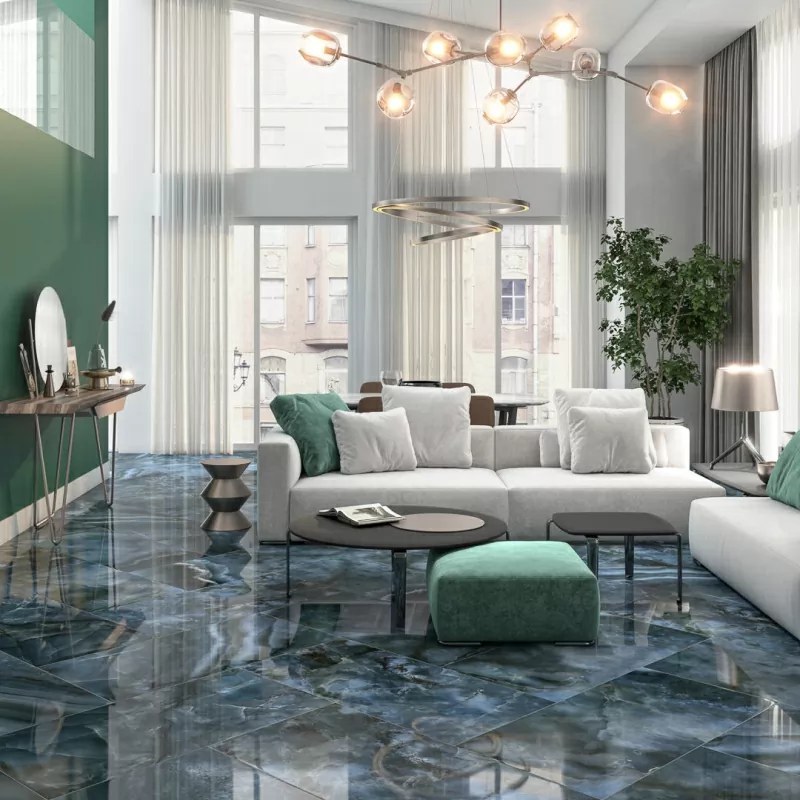 Керамогранит SG595222R Ониче зелёный светлый лаппатированный обрезной 119,5x238,5x0,9