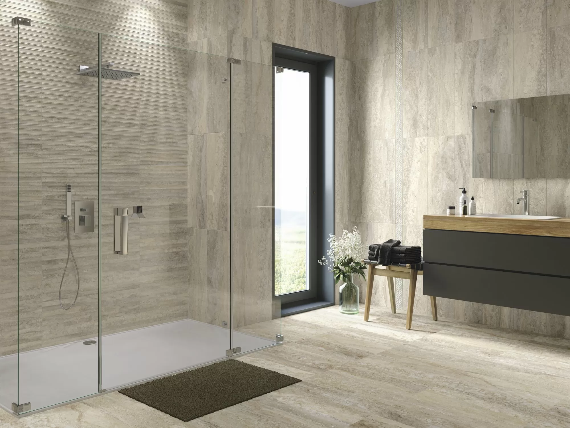 Плитка A036493 Moldura Travertino Matt Brescia 5x25