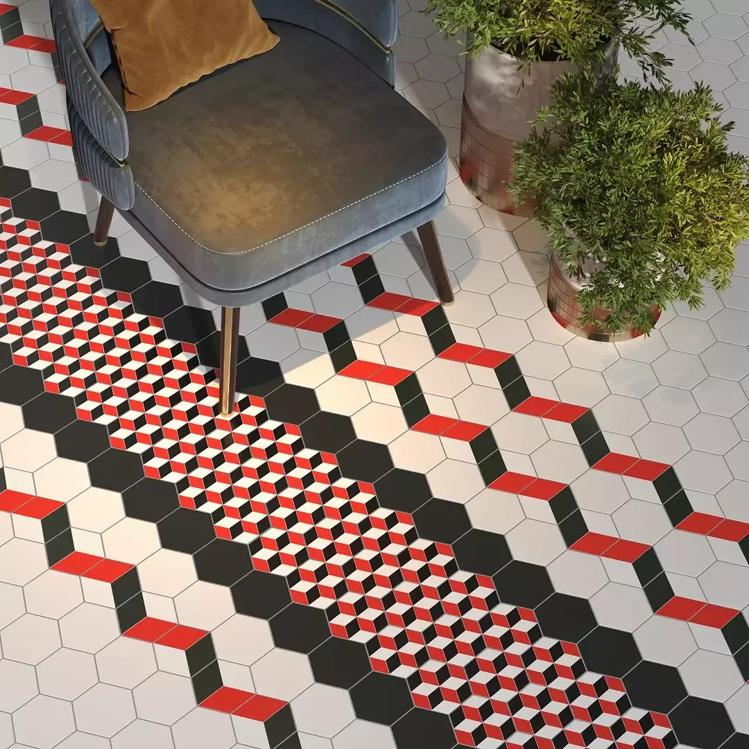 Керамогранит SG1008N Кальсада черный натуральный (37х31 из 9 частей) 10,4х12