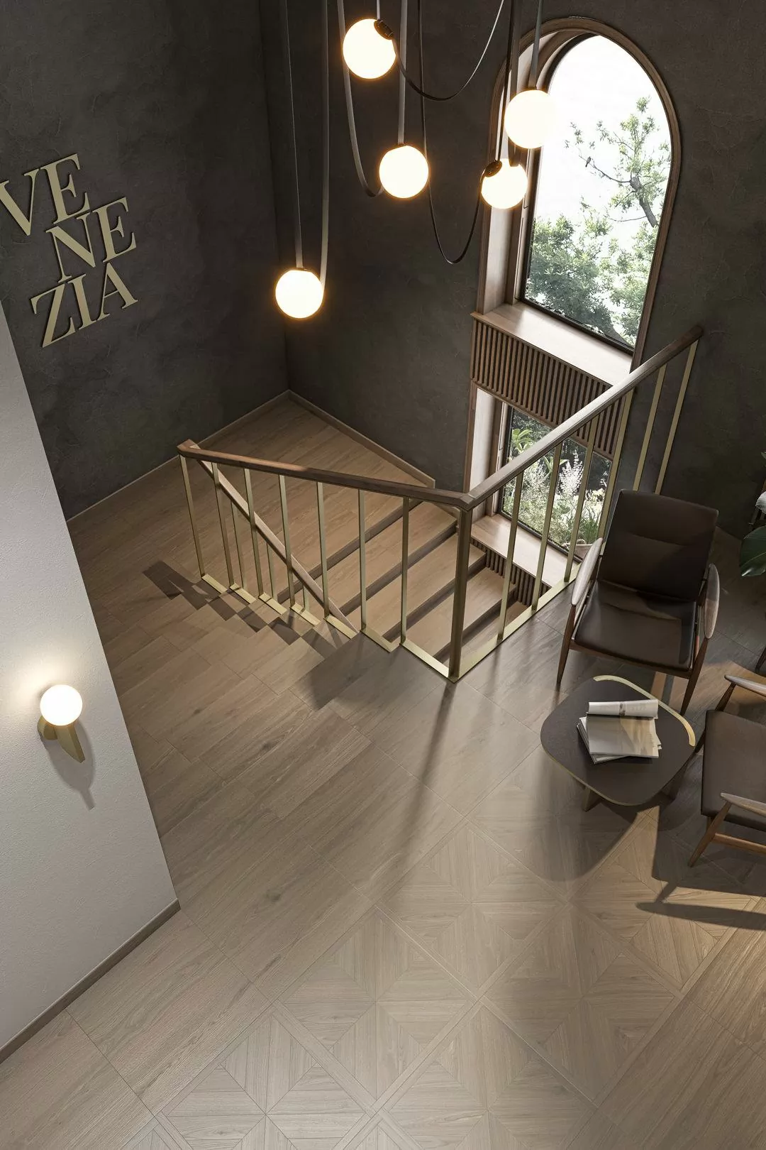 Керамогранит SG644120R Альберони декор коричневый матовый обрезной 60x60x0,9