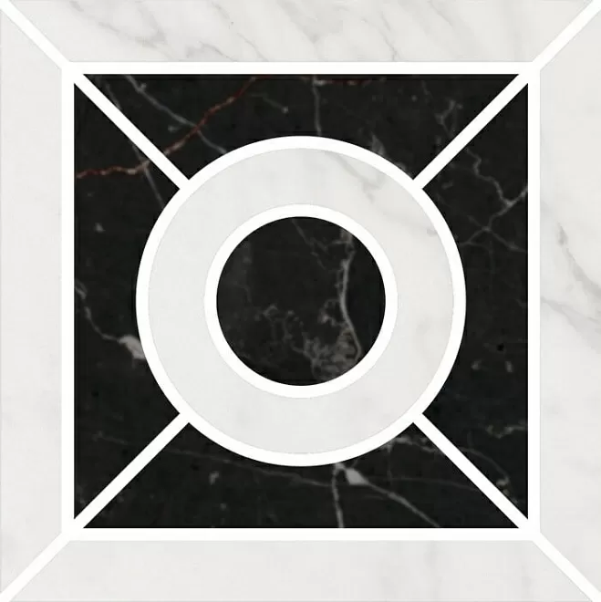 Керамогранит ID93 Фрагонар декор наборный белый 9.9*9.9