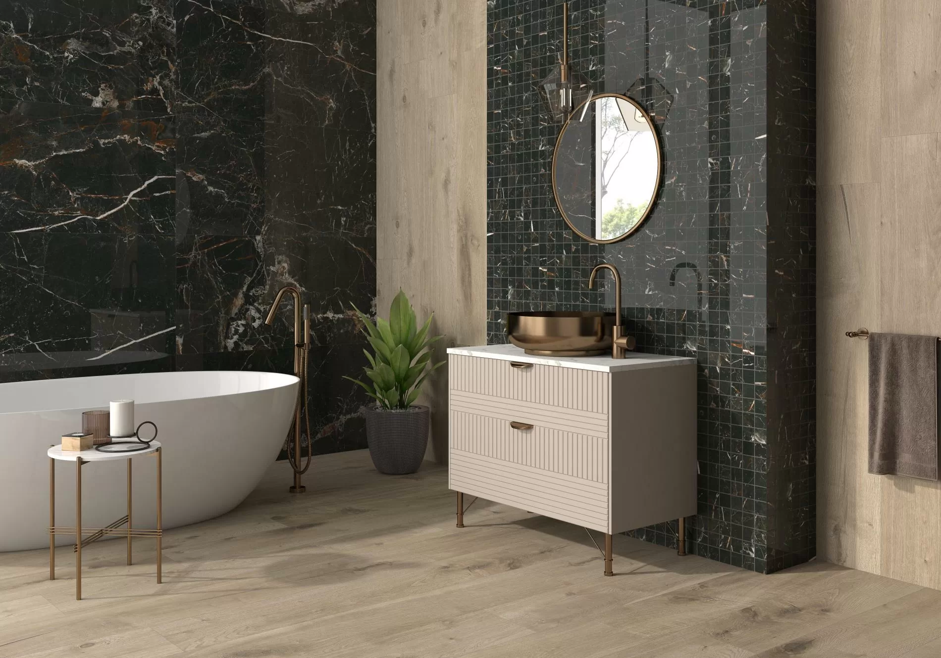 Керамогранит Es.Oldmanor Dark Matt Rect. 90x90