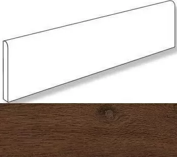 Керамогранит 610130000495 Oak Reserve Dark Brown Battiscopa 7,2x60