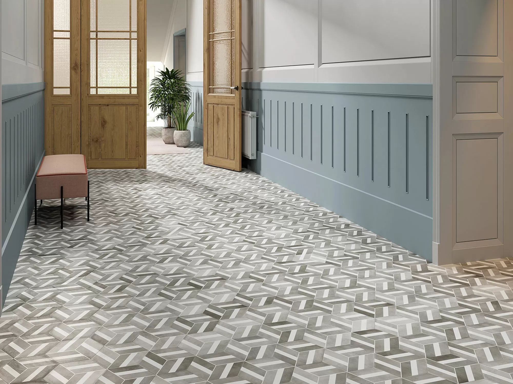 Керамогранит SIX Cementine Pisa Aqua 23x27