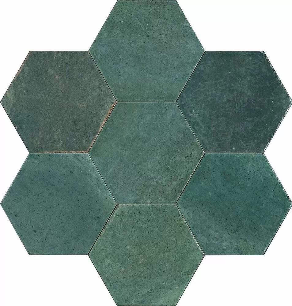 Керамогранит MFFG Lume Green Lux Esagona 21x18.2
