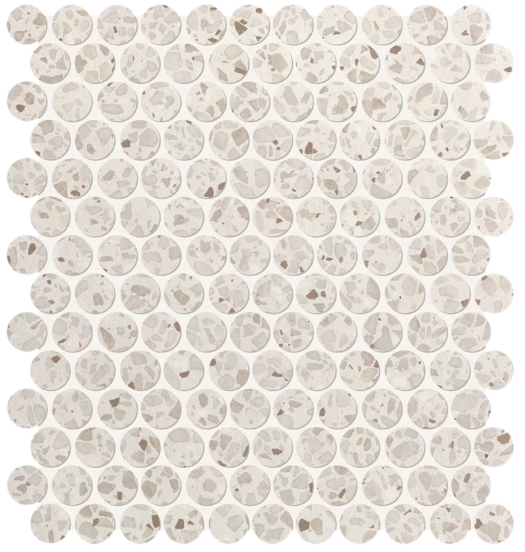 Мозаика fRO9 Glim Gemme Bianco Round Mosaico Matt 29,5х32,5