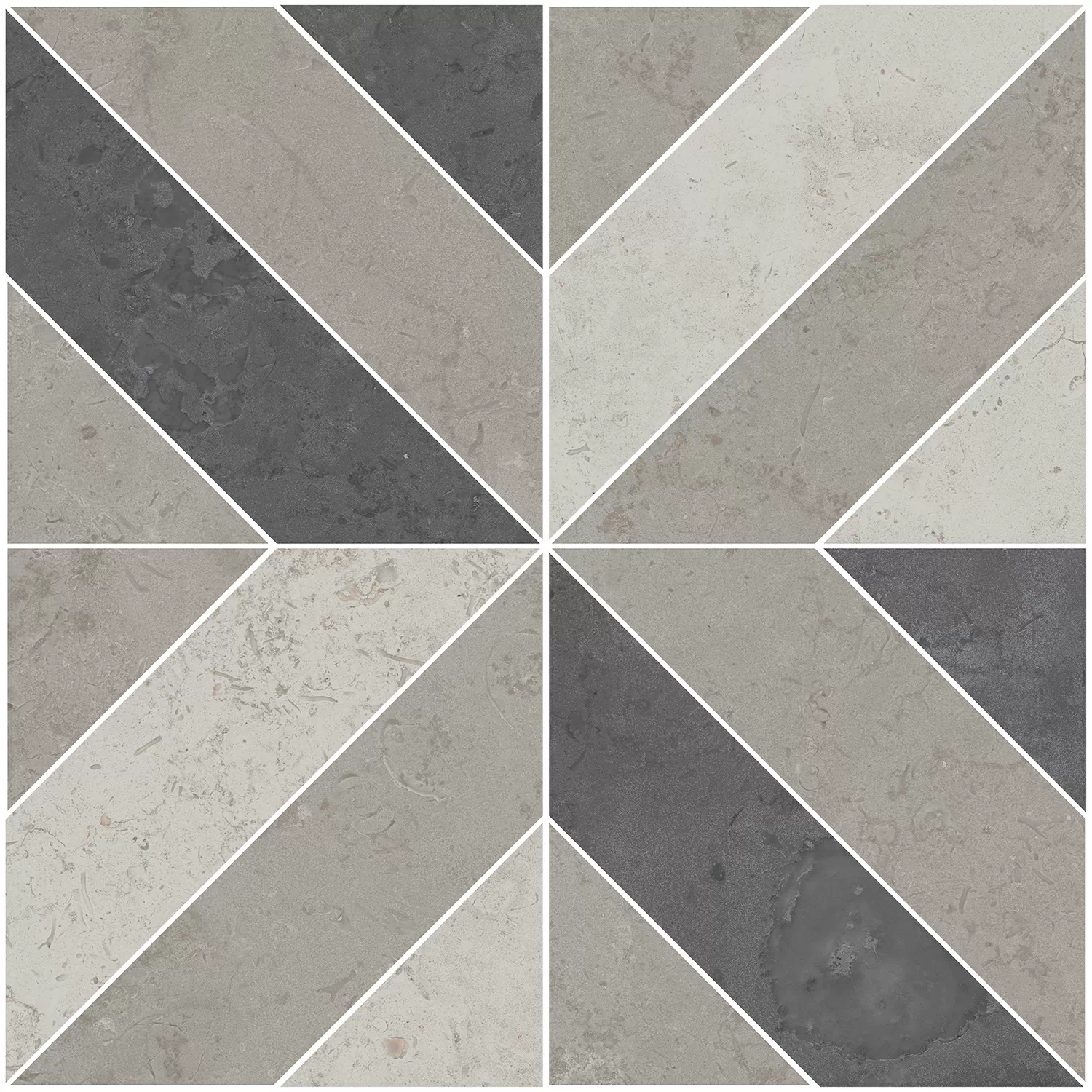 Керамогранит ID124 Декор Про Лаймстоун серый матовый 60х60