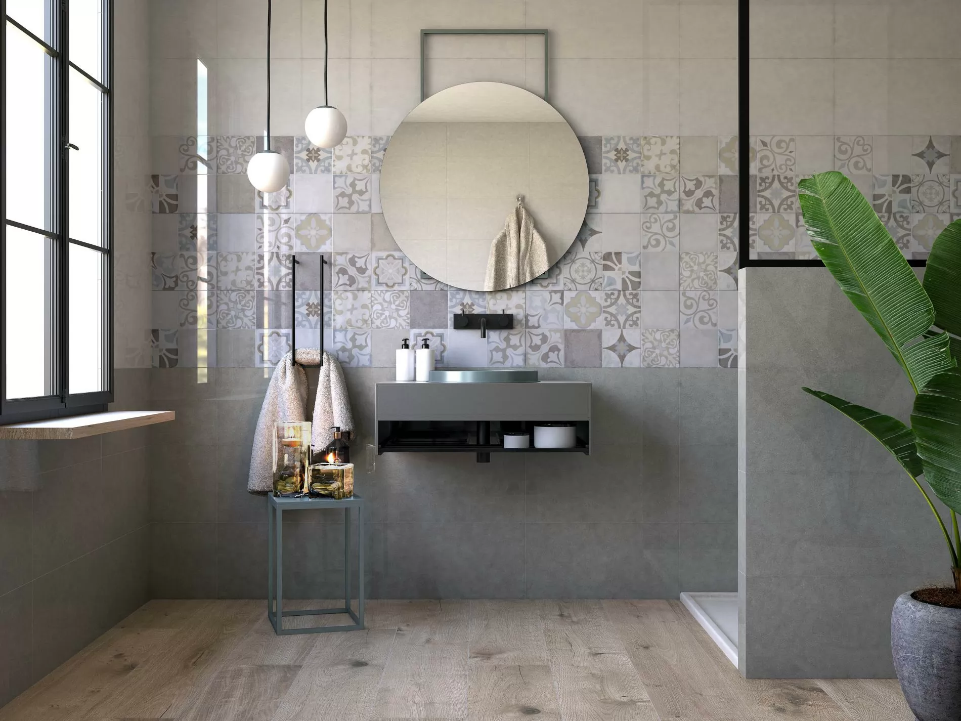 Керамогранит Es.Oldmanor Dark Matt Rect. 90x90