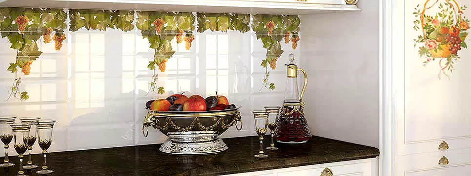 Плитка Decor Cenefa Hojas Blanco 10х30