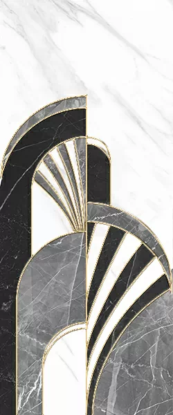 Плитка Noir white декор 25х60