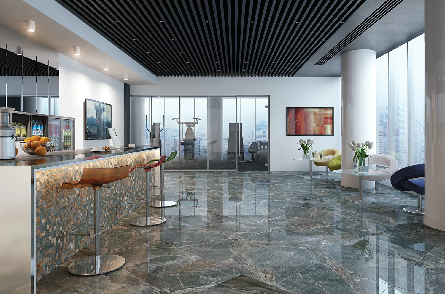 Керамогранит K-103/LR/p01 GENESIS GREY LR 7,6х60