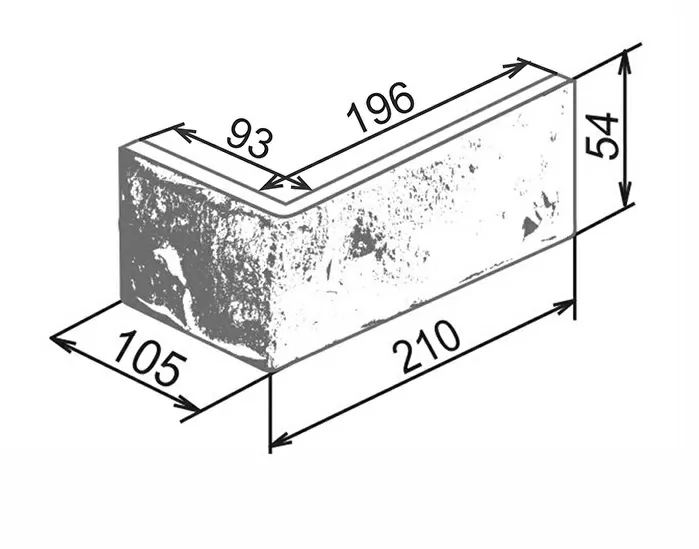 Искусственный камень Аликанте 363 Угол 210х105х54х13
