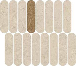 Мозаика 41QB Mosaico Barbican Natural R10 27x31