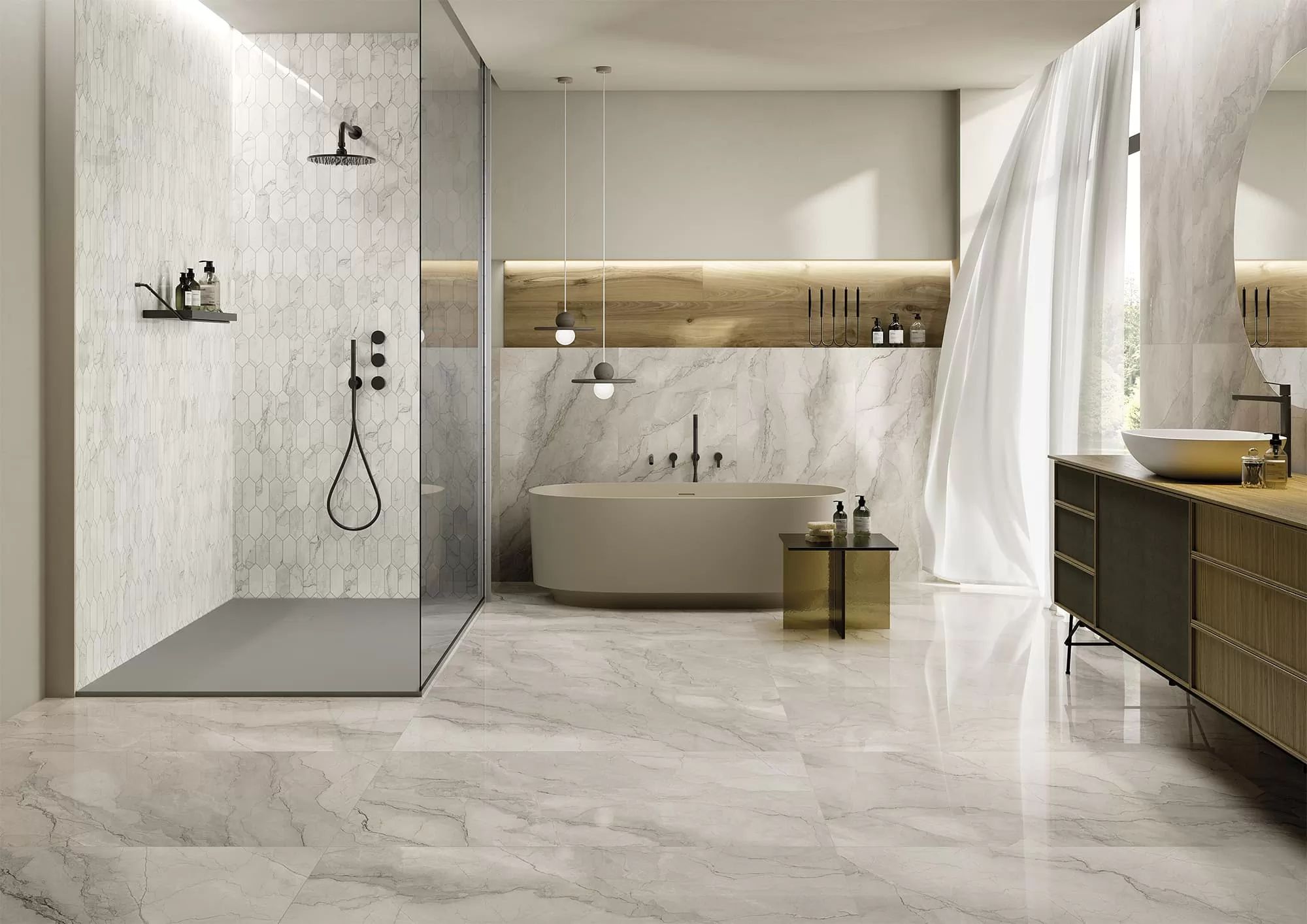 Керамогранит 196011 Bolgheri Stone White Lap Ret 60x120