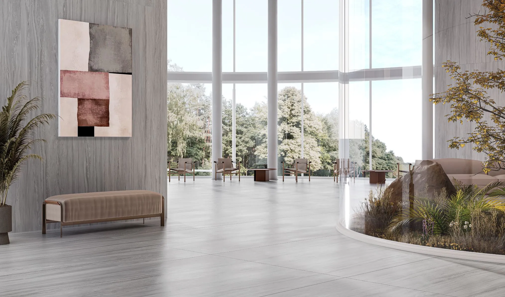 Керамогранит SG074902R Нестос серый светлый лаппатированный обрезной 119,5x320x1,1