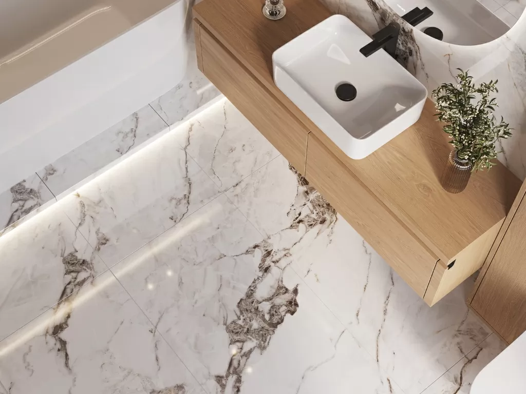 Керамогранит 17420 Crema полированный белый ректификат 60x120