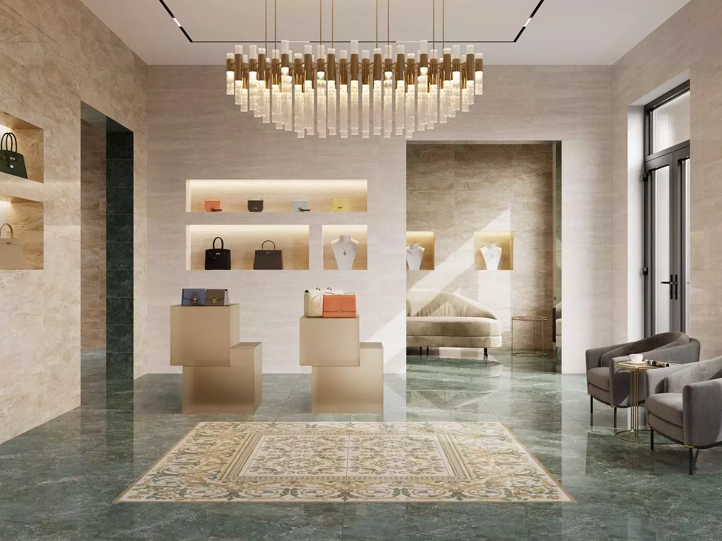 Керамогранит SG648002R Эвора зеленый лаппатированный обрезной 60х60