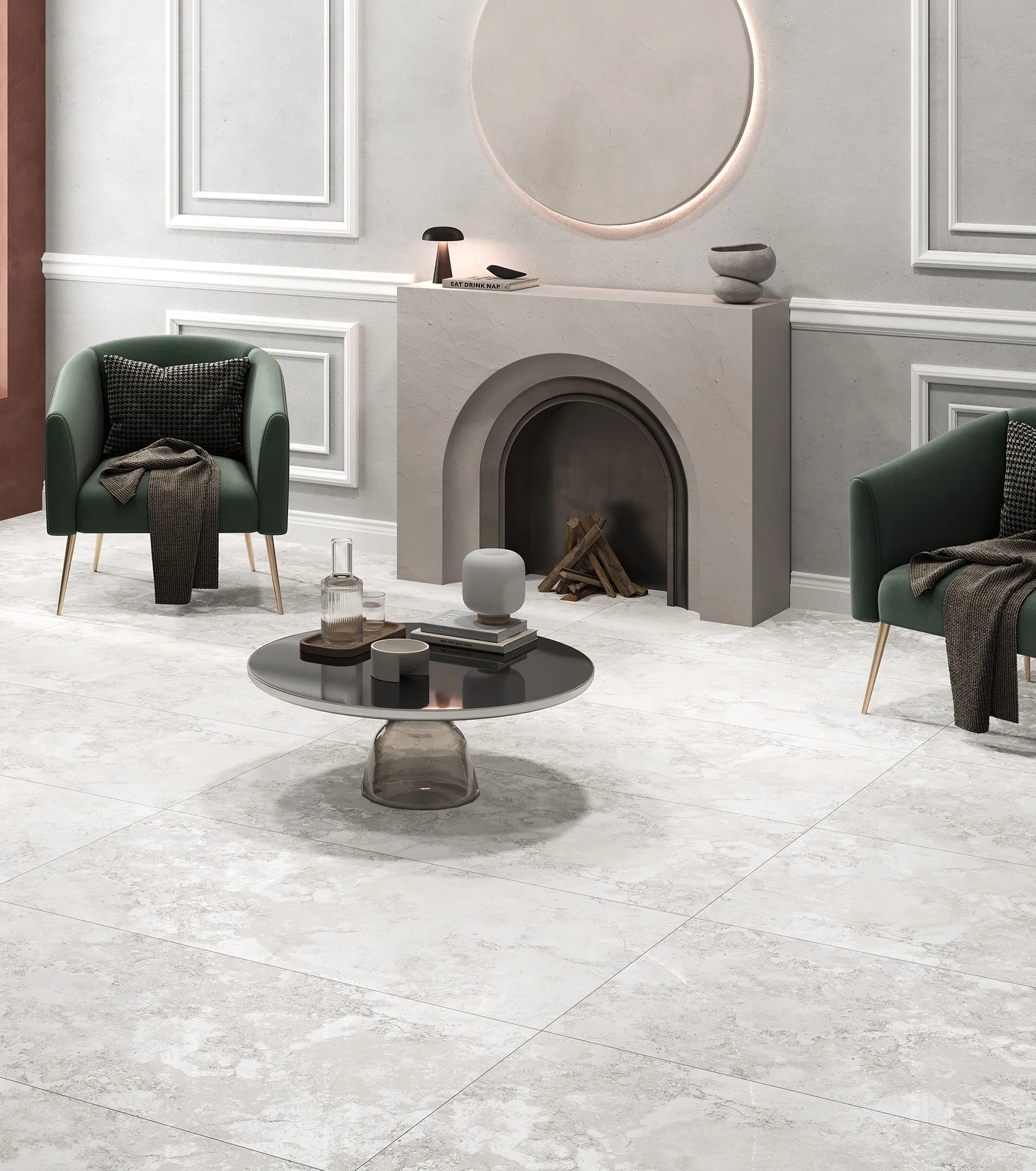 Керамогранит CG4001-A Seastone Beige Carving Glossy Ink 60x120