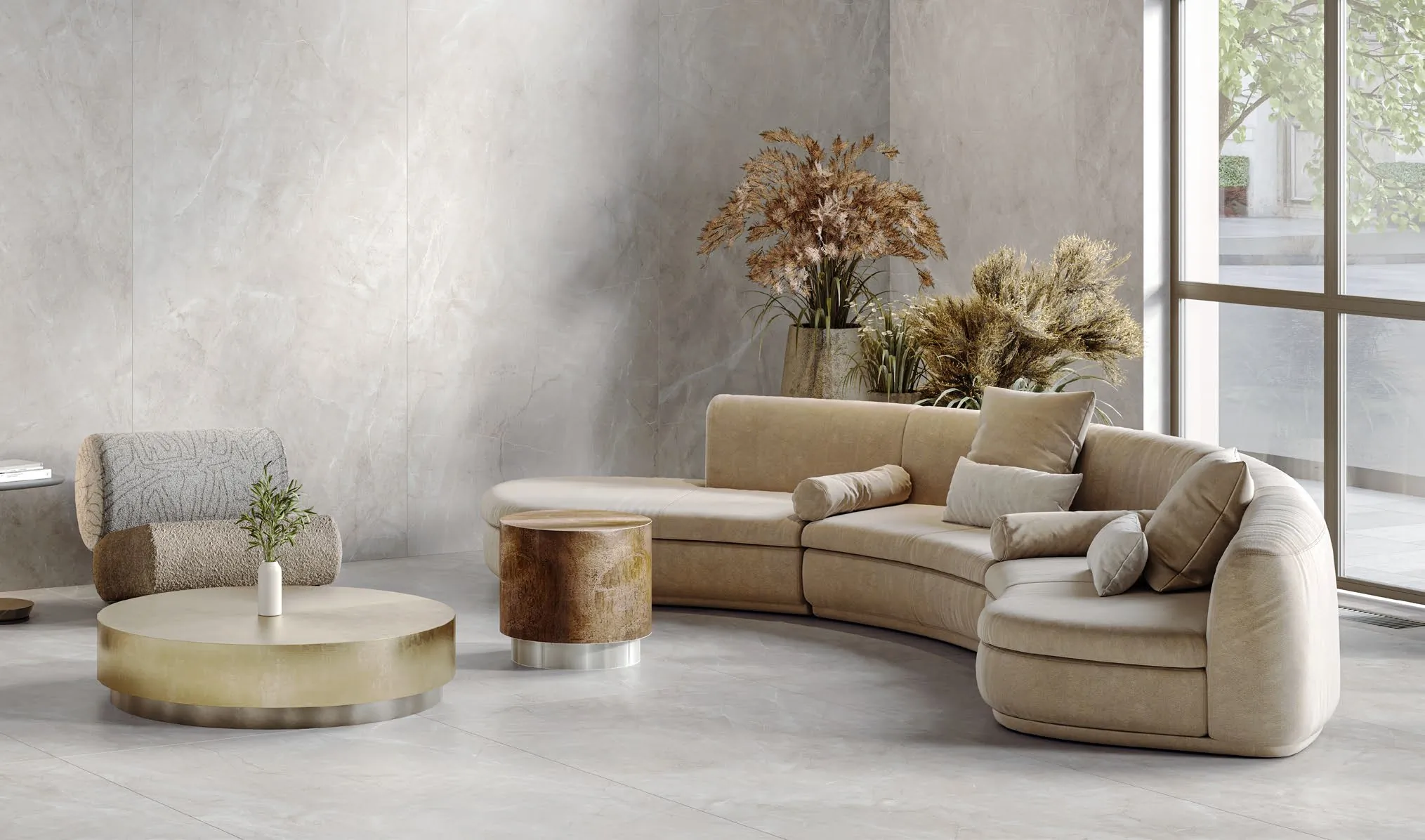 Керамогранит SG074902R Нестос серый светлый лаппатированный обрезной 119,5x320x1,1