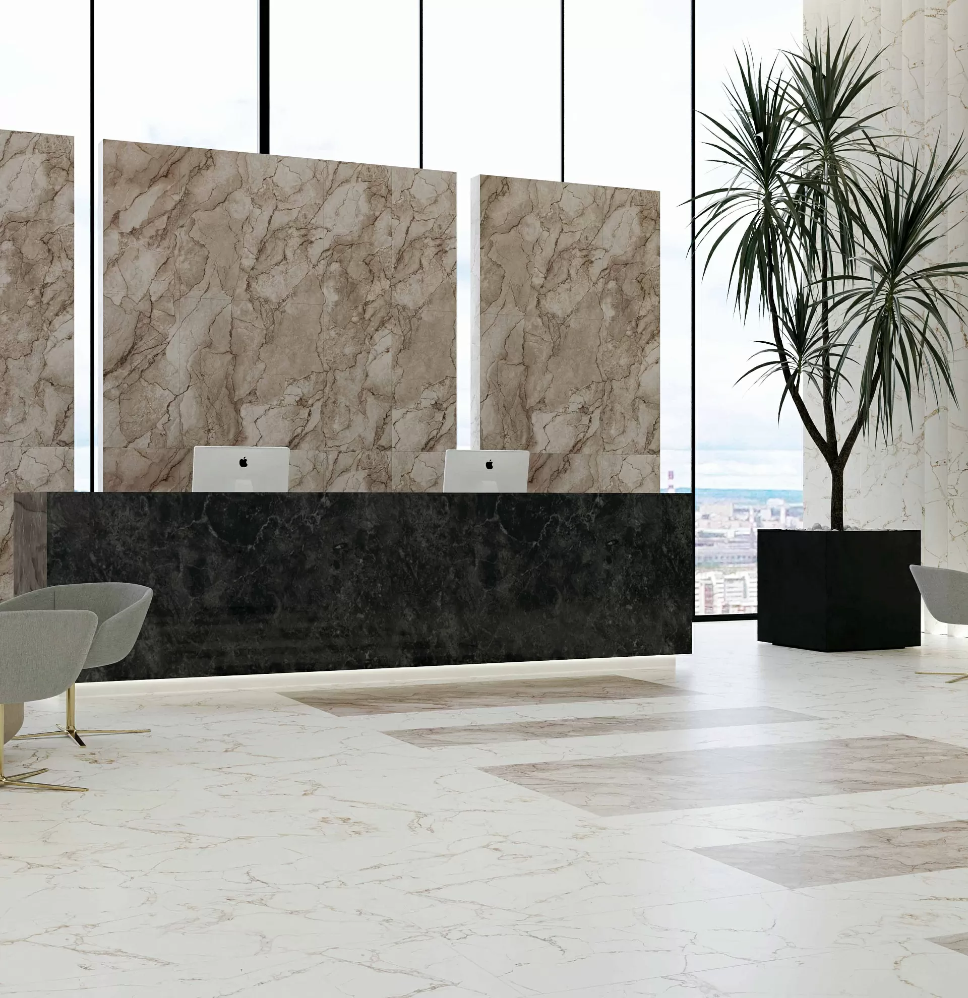 Керамогранит Brooklyn белый 600x1200