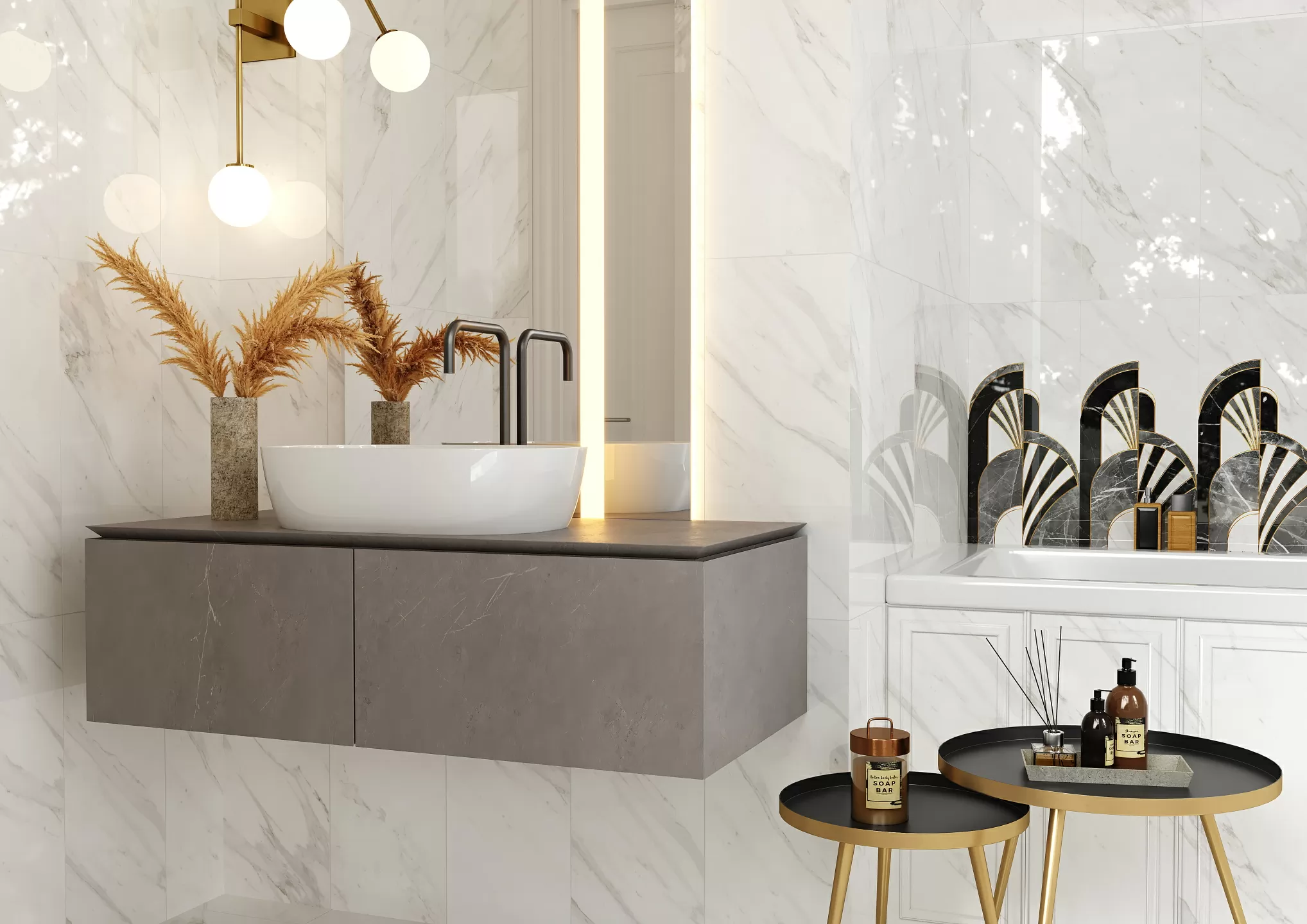 Плитка Noir white 25х60