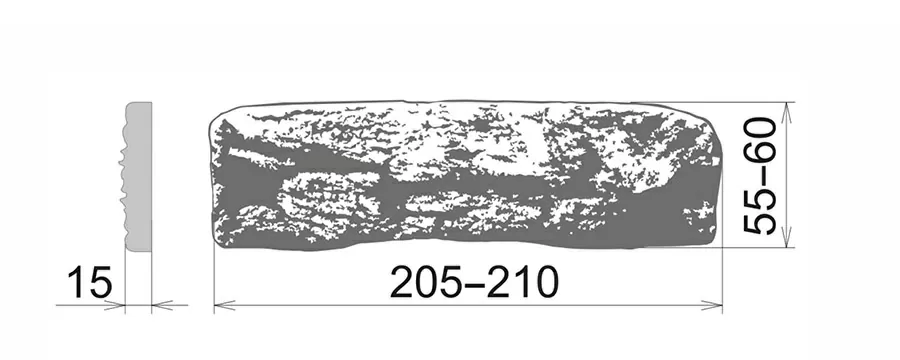 Искусственный камень Бруклин 193 Плоскость 205-210х55-60х15