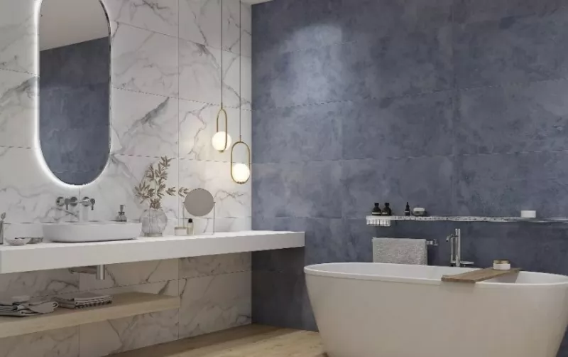 Керамогранит 16881 Flow белый ректификат 44,8x89,8